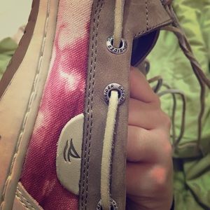 Pink Tie Dye Sperry Topsider